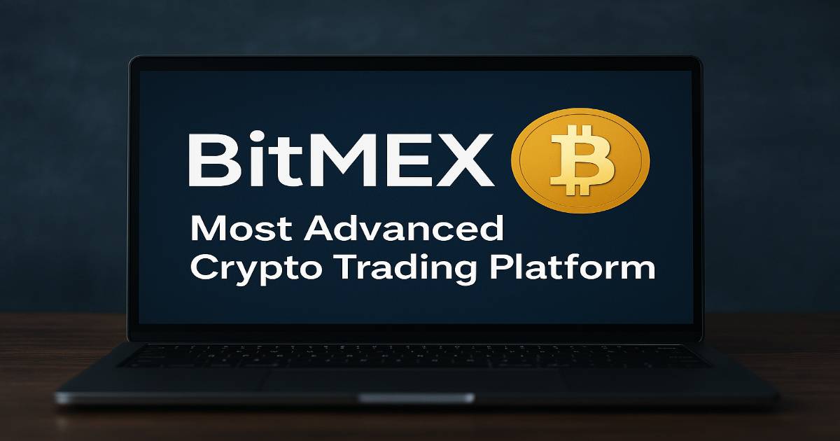 BitMEX - The Most Advanced Crypto Trading Platform with Bitcoin logo and futuristic digital theme.
