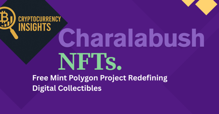 Illustration of Charalabush NFTs with Polygon blockchain theme, representing a free mint NFT collection and digital collectibles.