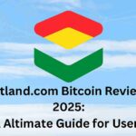 Biitland.com Bitcoin Review 2025 banner with colorful logo and title text on a blue sky background