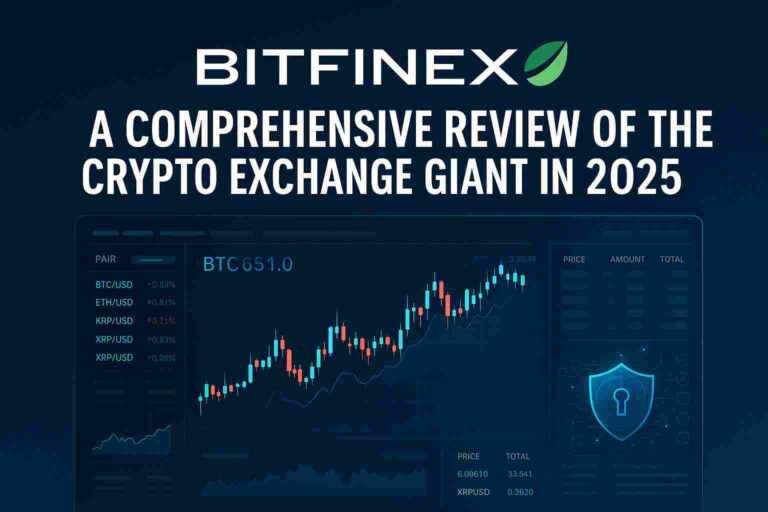 Bitfinex crypto trading platform dashboard with real-time charts and security interface in 2025.
