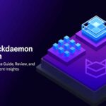 Digital banner showcasing Blockdaemon Coin with blockchain infrastructure and staking solutions theme.