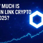 How much is Chain Link crypto with blockchain graphics and price concept.