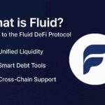 Infographic explaining Fluid DeFi protocol with unified liquidity, smart debt tools, and cross-chain support.
